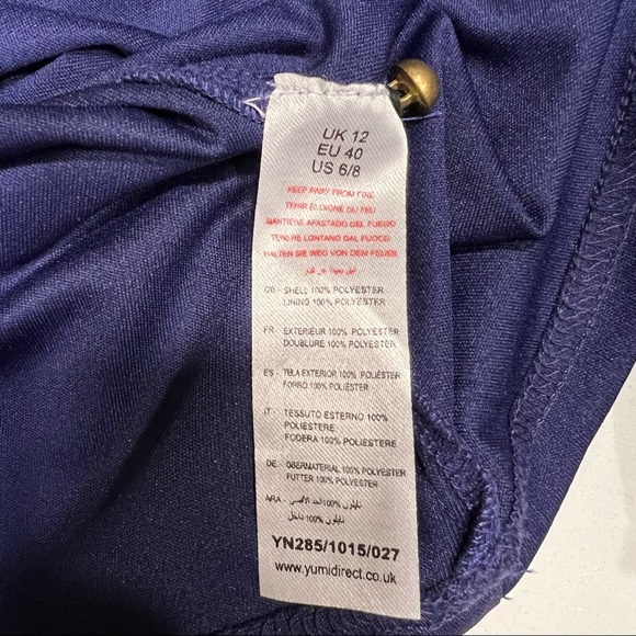 Yumi Swan Long Sleeve Dress Navy Blue - Picture 7 of 7